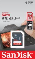 Sandisk 64GB 48mb/sn Ultra SDHC Hafıza Kartı Class 10